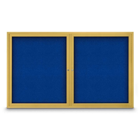 United Visual Products Sliding Door Indoor Enclosed Corkboard, 9 UV9029ACS-BRONZE-DBURGU